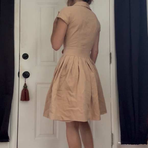 Tan Linen Dress - Picture 9 of 16